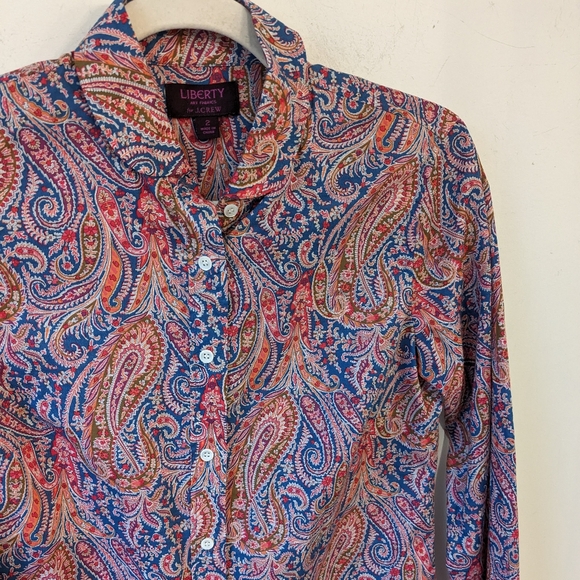 J. Crew x Liberty London Club Collar Felix Isabella Paisley Button Up Shirt - Picture 3 of 8